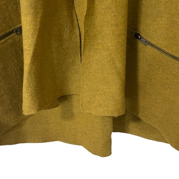 Eileen Fisher Mustard Open Front Cardigan Small Petite Merino Wool Lagenlook - Picture 6 of 9